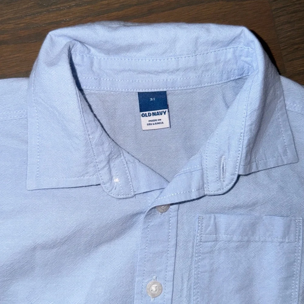 Old Navy Blue Short-Sleeve Oxford Shirt | 3T